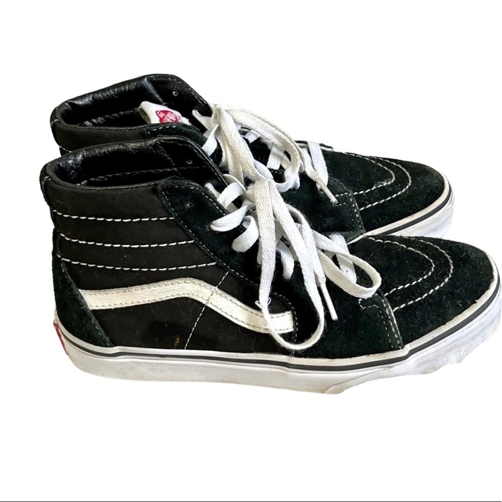 Kid’s Hightop Sk8 Vans Sz 3.5 Black/White Suede - Picture 4 of 5